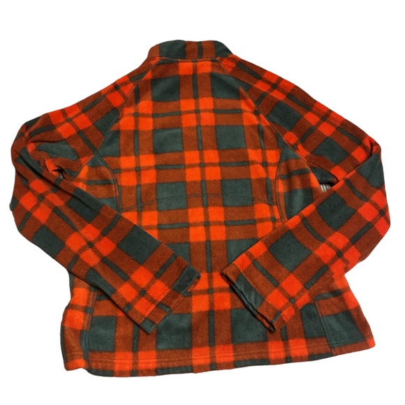 Merona | Red Plaid Fleece Jacket Size Medium - Picture 3 of 4